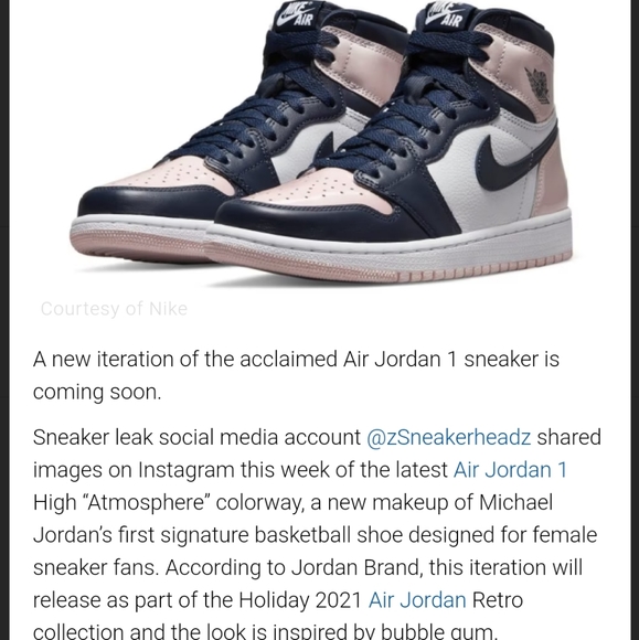 Nike Air Jordan 1 High atmosphere  Authentic  Women's exclusive size 9 40.5 - Picture 2 of 8